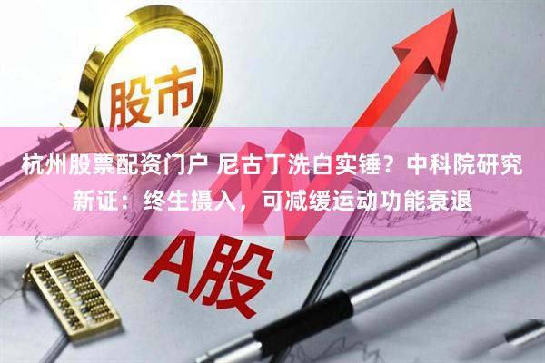 杭州股票配资门户 尼古丁洗白实锤？中科院研究新证：终生摄入，可减缓运动功能衰退